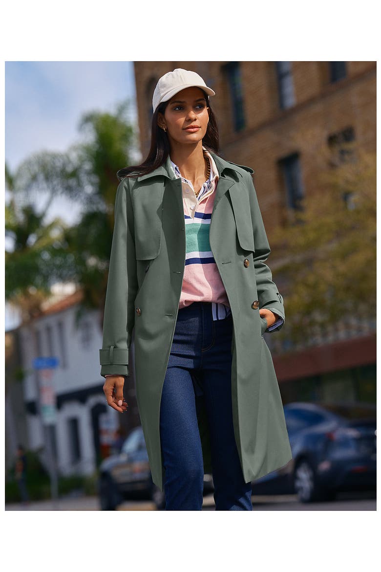 Squall Waterproof Modern Trench Coat, Alternate, color, Spruce