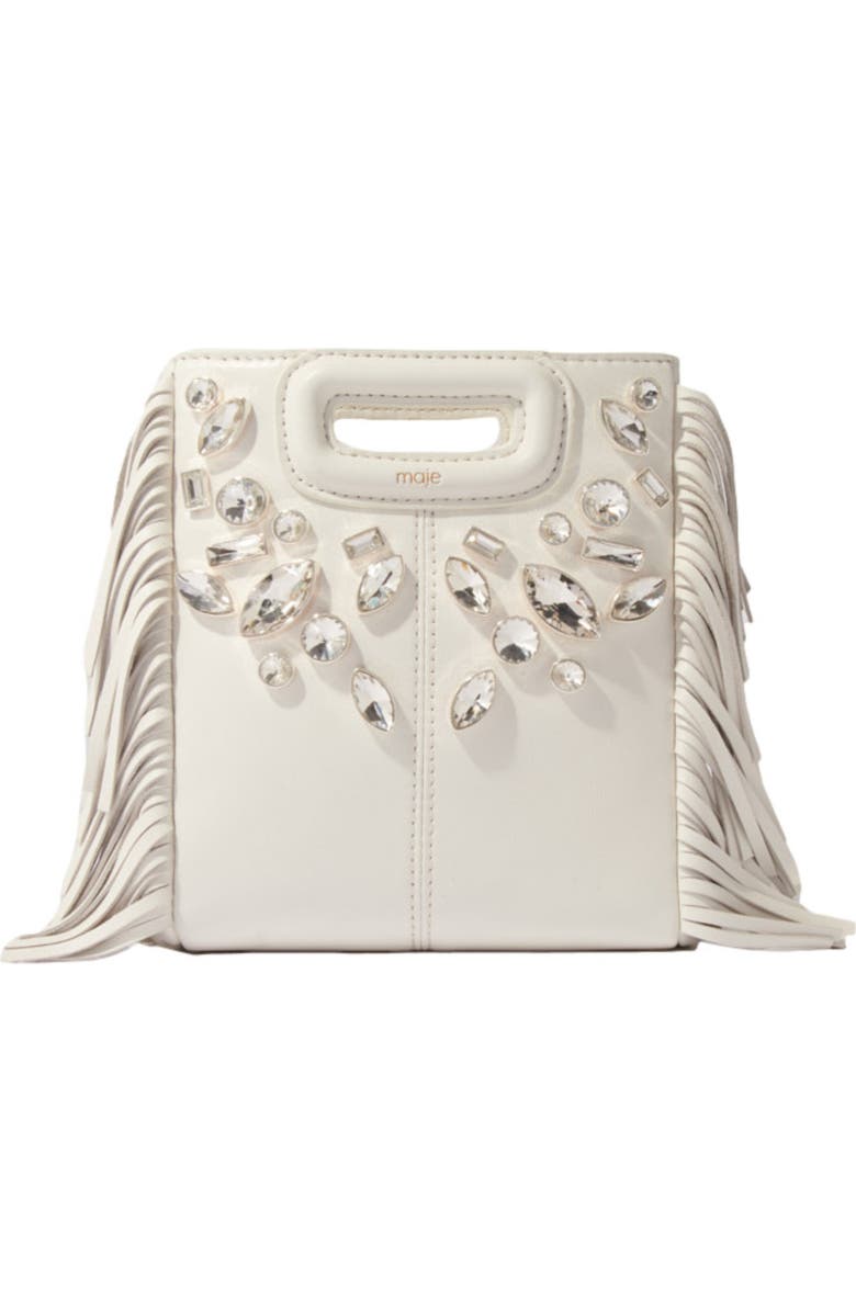 maje M mini leather bag with diamantés, Main, color,