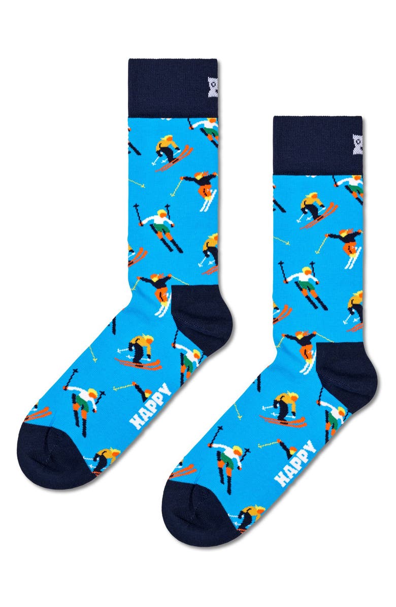 Happy Socks Assorted 2-Pack Skiing Chalet Crew Socks Gift Set, Alternate, color, Brown