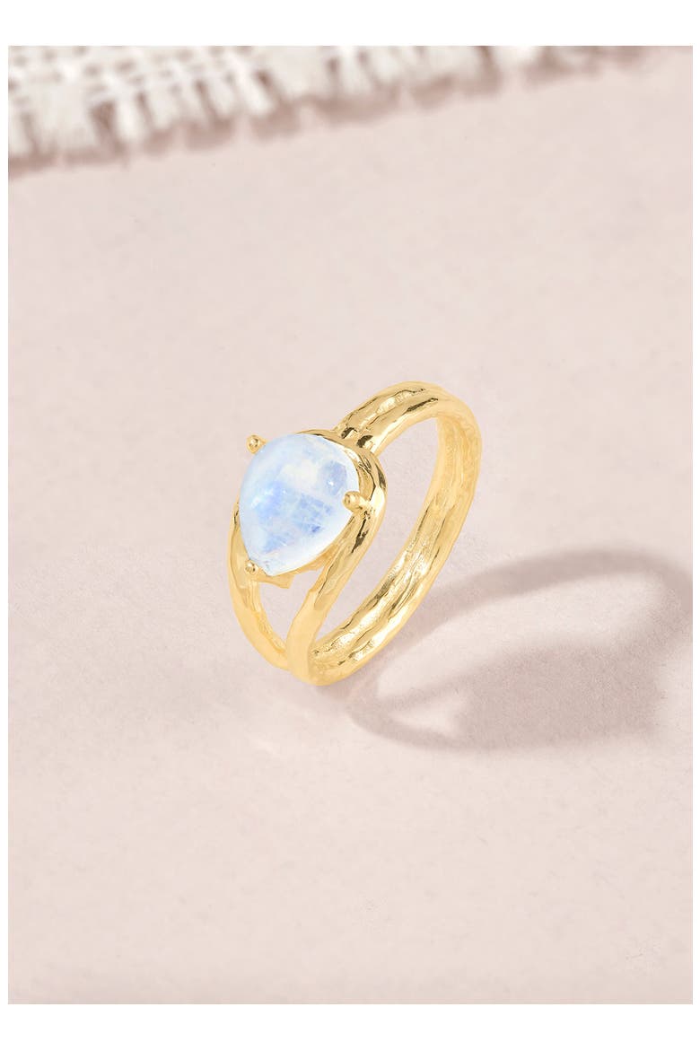 Moonstone Gold Plated Ring, Alternate, color, BLUE