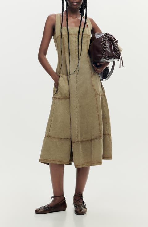 Sleeveless Denim A-Line Dress