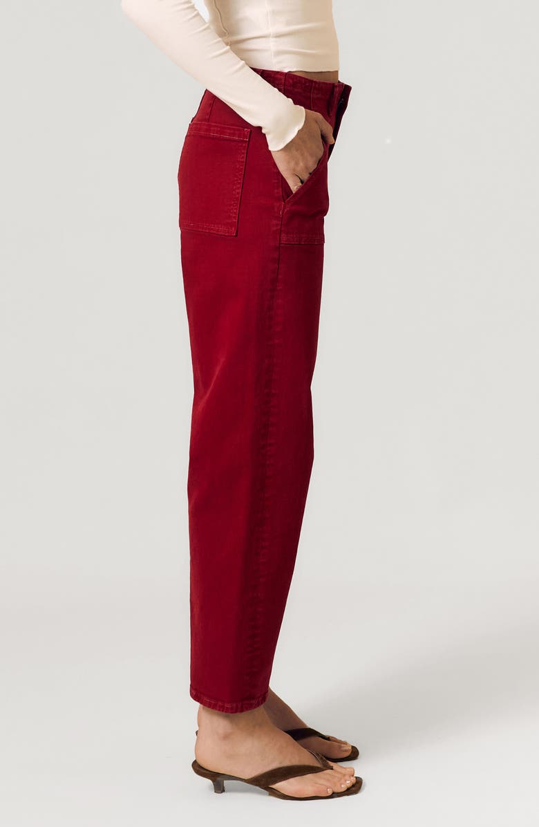 LE JEAN Ankle Barrel Utility Jeans, Alternate, color, Red