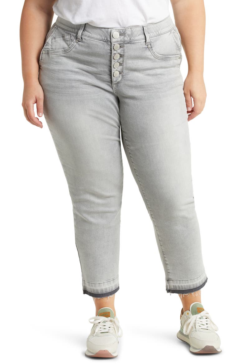 'Ab'Solution Button Fly High Waist Jeans, Main, color, GY-GREY