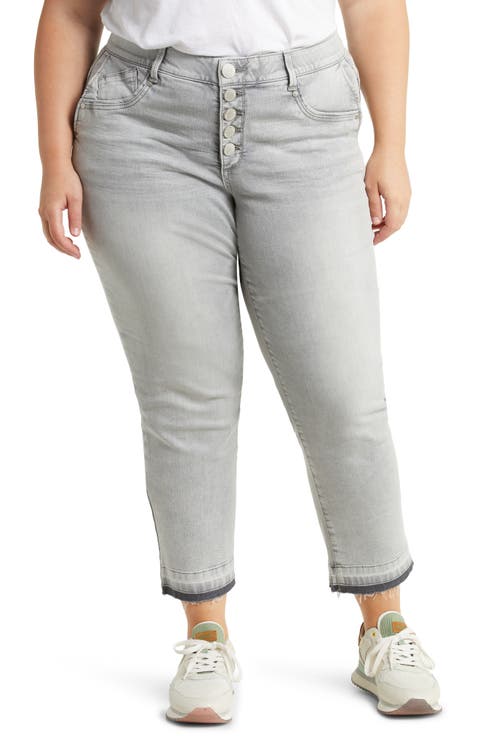 'Ab'Solution Button Fly High Waist Jeans (Plus)