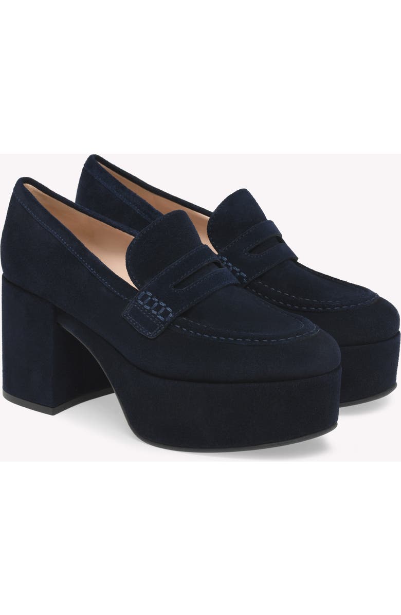 Gianvito Rossi Jenna Mocassin, Alternate, color, Blue Suede