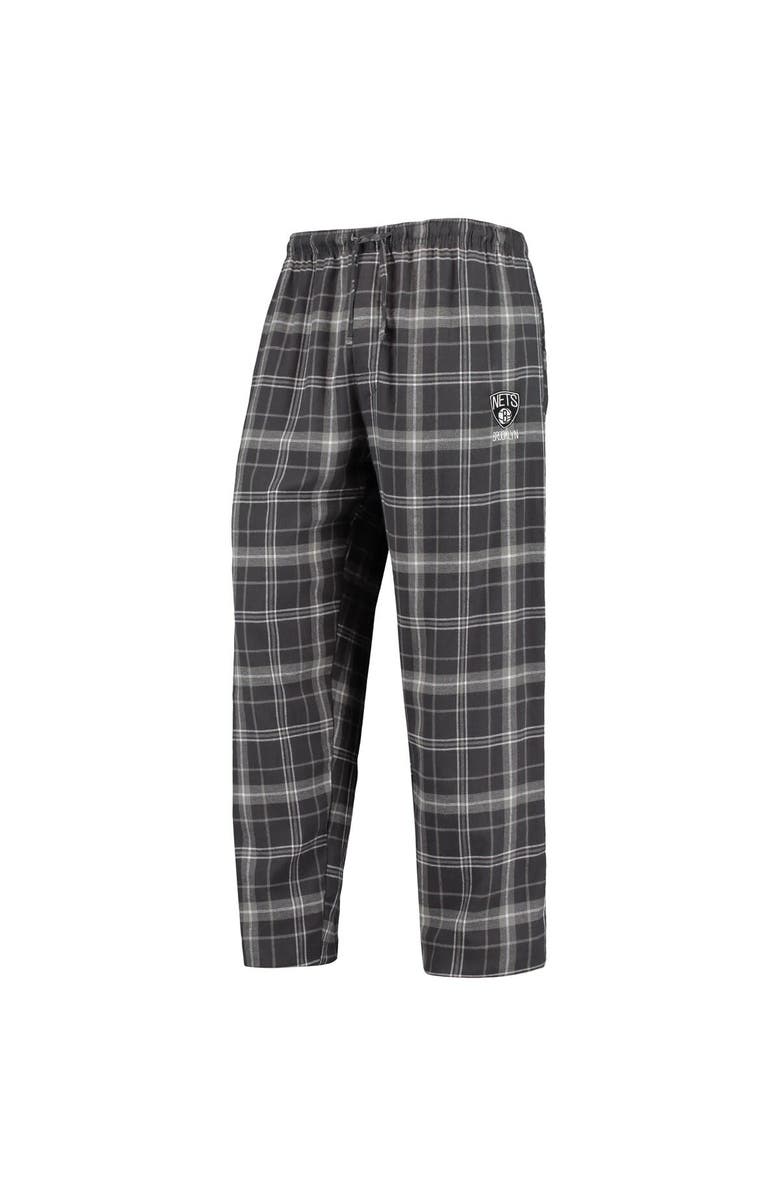 CONCEPTS SPORT Men's Concepts Sport Charcoal/Gray Brooklyn Nets Ultimate Plaid Flannel Pajama Pants, Alternate, color, Charcoal