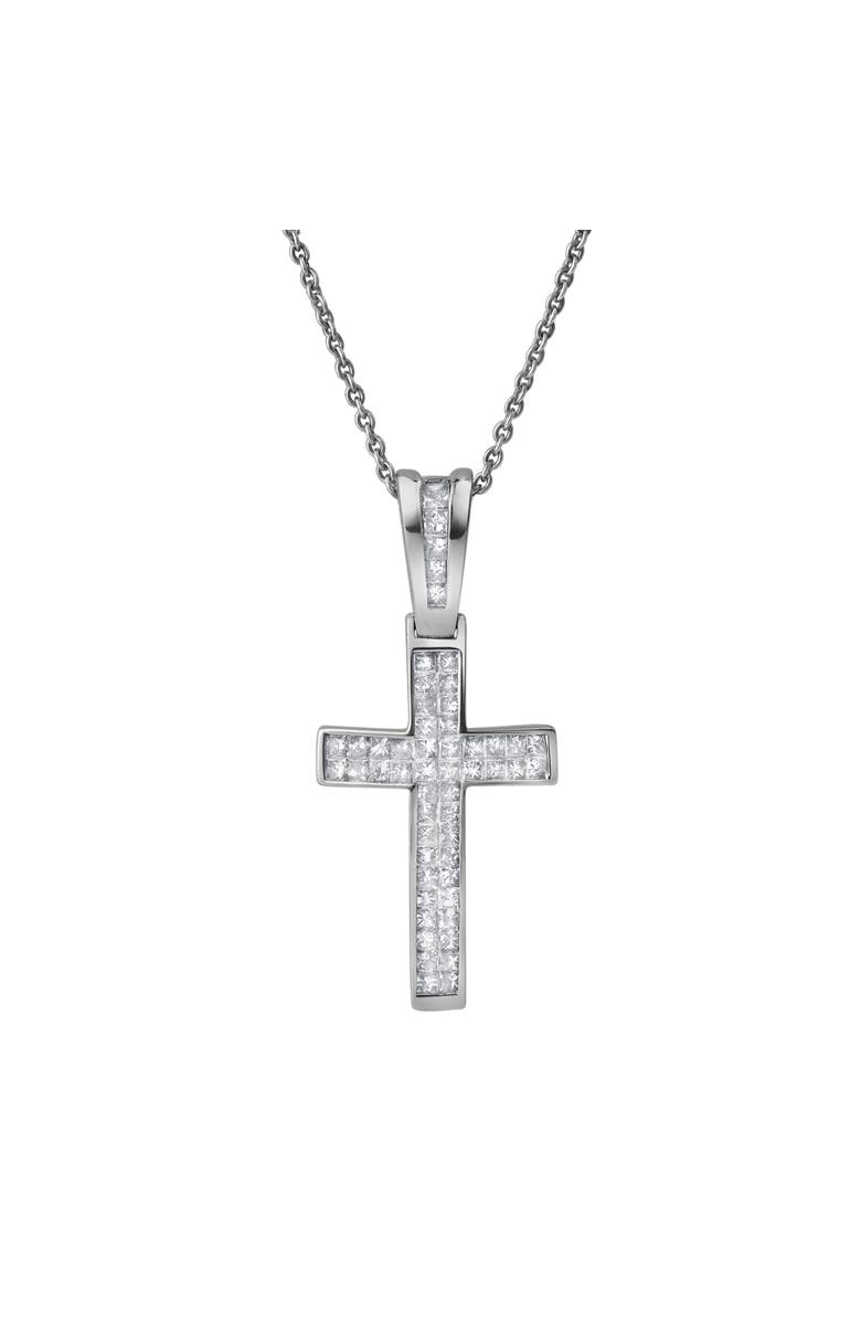 LuvMyJewelry Seraphyne 1 Ct Cross 14K Gold Diamond Pendant, Main, color, 14K White Gold