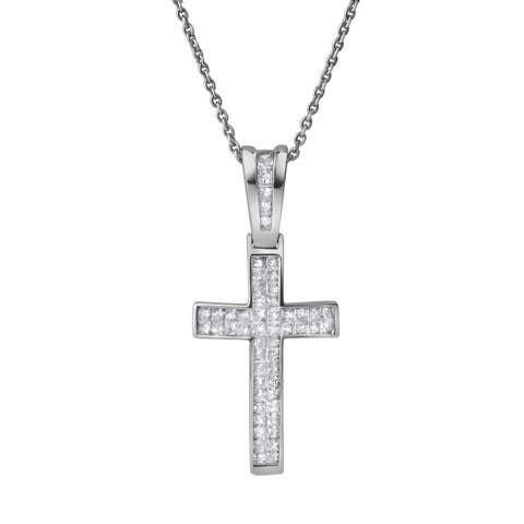 Seraphyne 1 Ct Cross 14K Gold Diamond Pendant