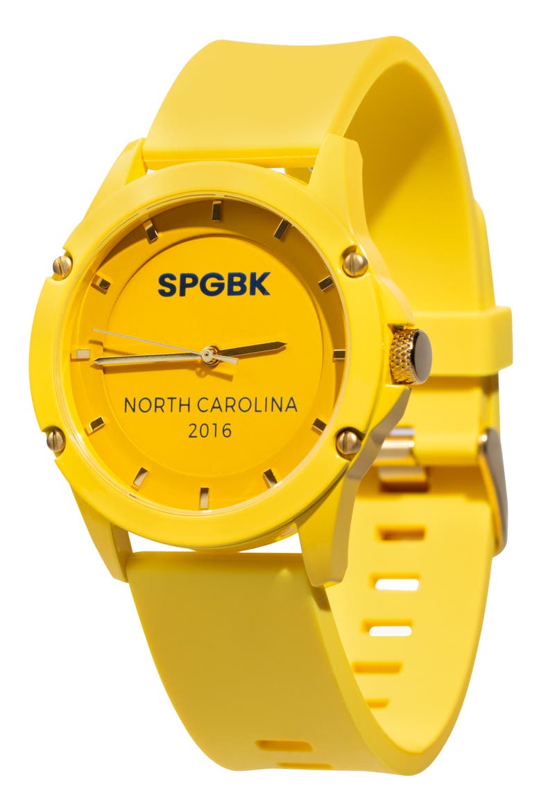 Greatest Silicone Strap Watch, 42mm case, Main, color, YELLOW/GOLD