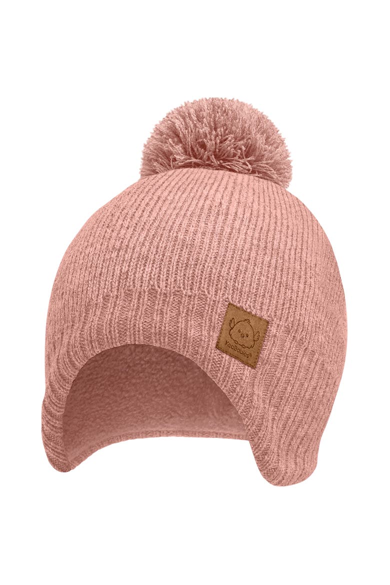 Muff Knitted Beanie, Main, color, Tea Rose