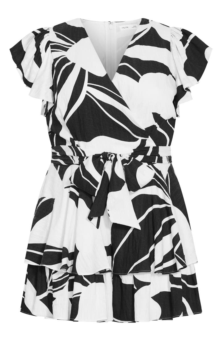 City Chic Floral Print Romper, Alternate, color, 