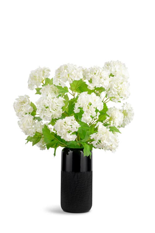 Cocobella Sylvie Realtouch Snowball Hydrangea Arrangement In White