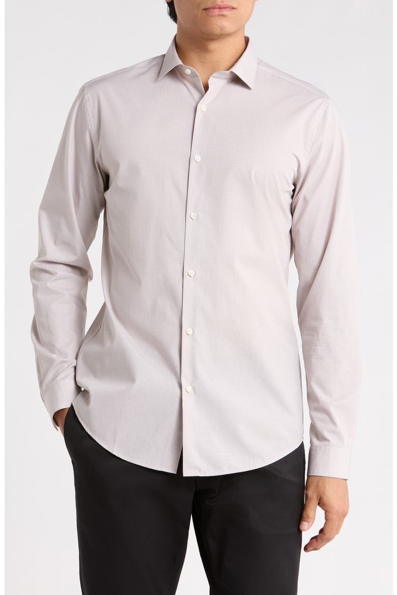 Cedrick Connect Printed Long Sleeve Shirt, Main, color, STONEWARE/WHITE