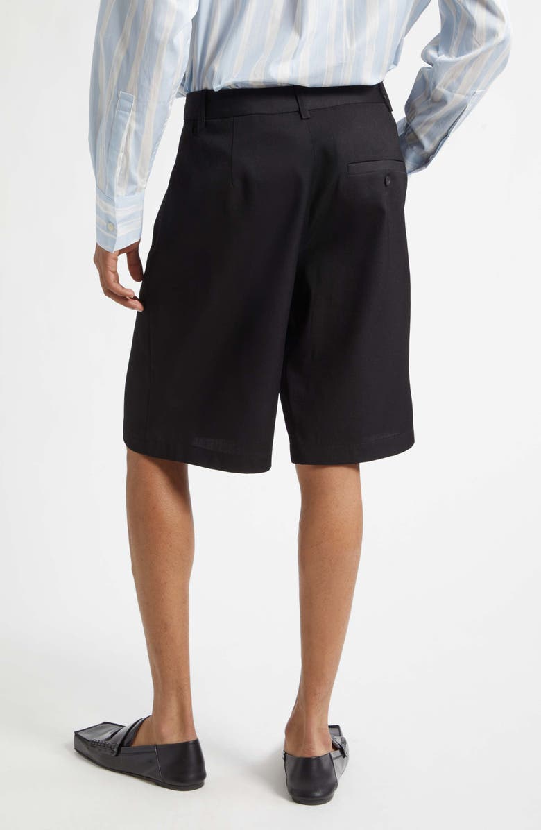 Jacquemus Le Short Camargue Virgin Wool Shorts, Alternate, color, Black