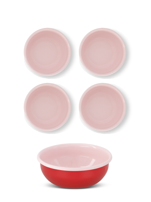 Elifle Two Tone Enamel Cereal Bowl In Red