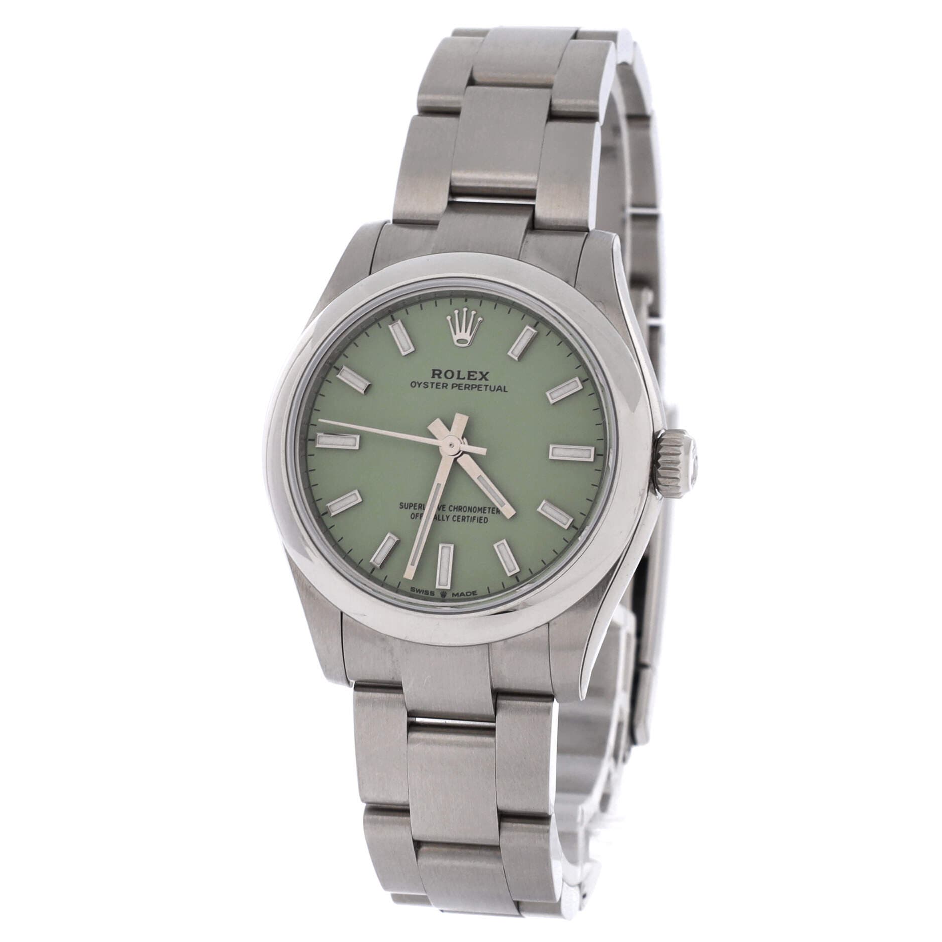Oyster Perpetual Pistachio Green Automatic Watch Stainless Steel 31, Alternate, color, Metallic Silver
