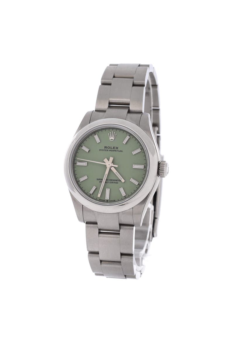 Oyster Perpetual Pistachio Green Automatic Watch Stainless Steel 31, Alternate, color, Metallic Silver