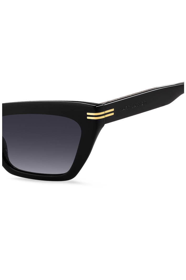 54mm Gradient Rectangular Sunglasses, Alternate, color, BLACK / DARK GREY