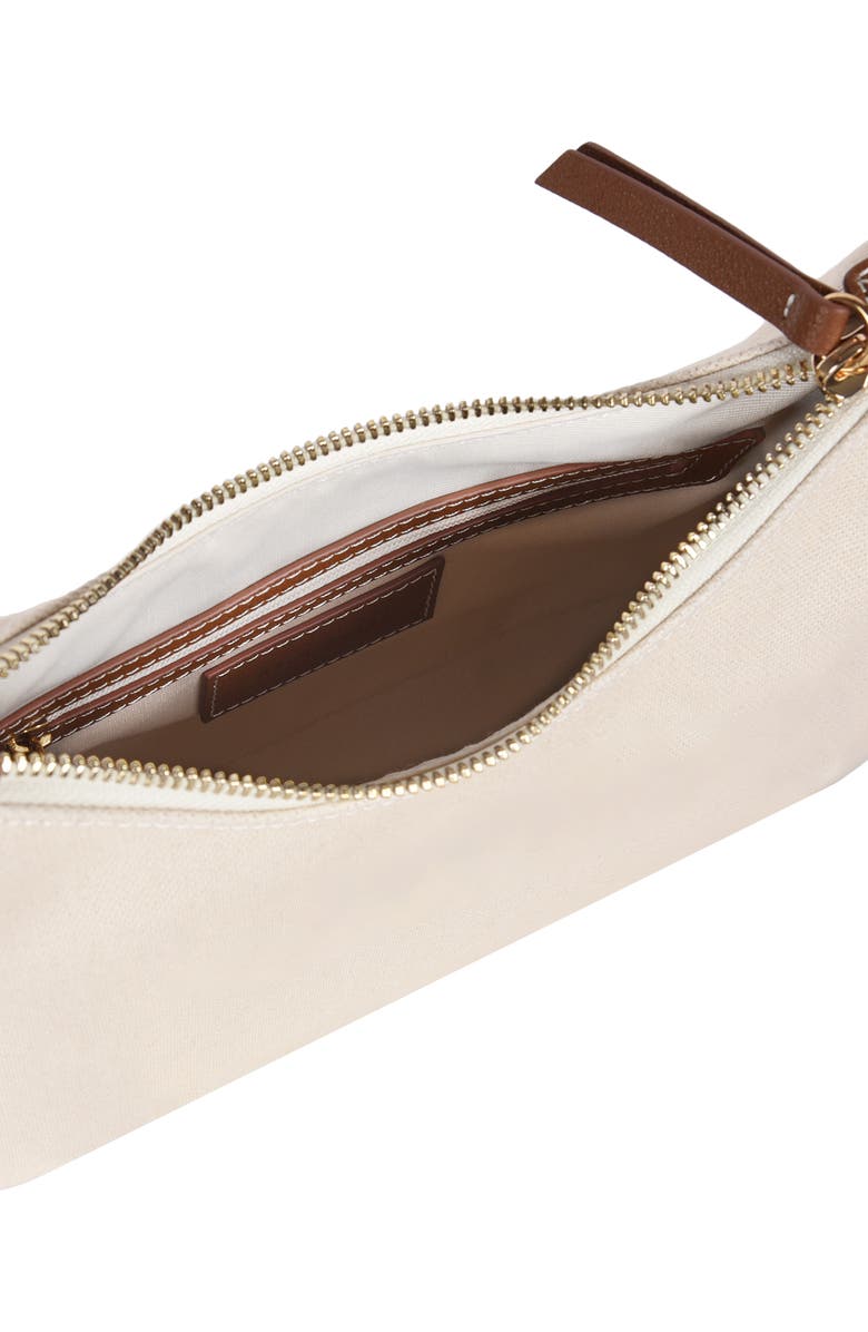 HYER GOODS Canvas and Upcycled Leather Medium Shoulder Bag, Alternate, color,