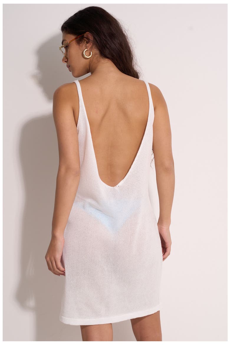 Geometric Crochet Mini Beach Dress Cover-Up, Alternate, color, Off-White
