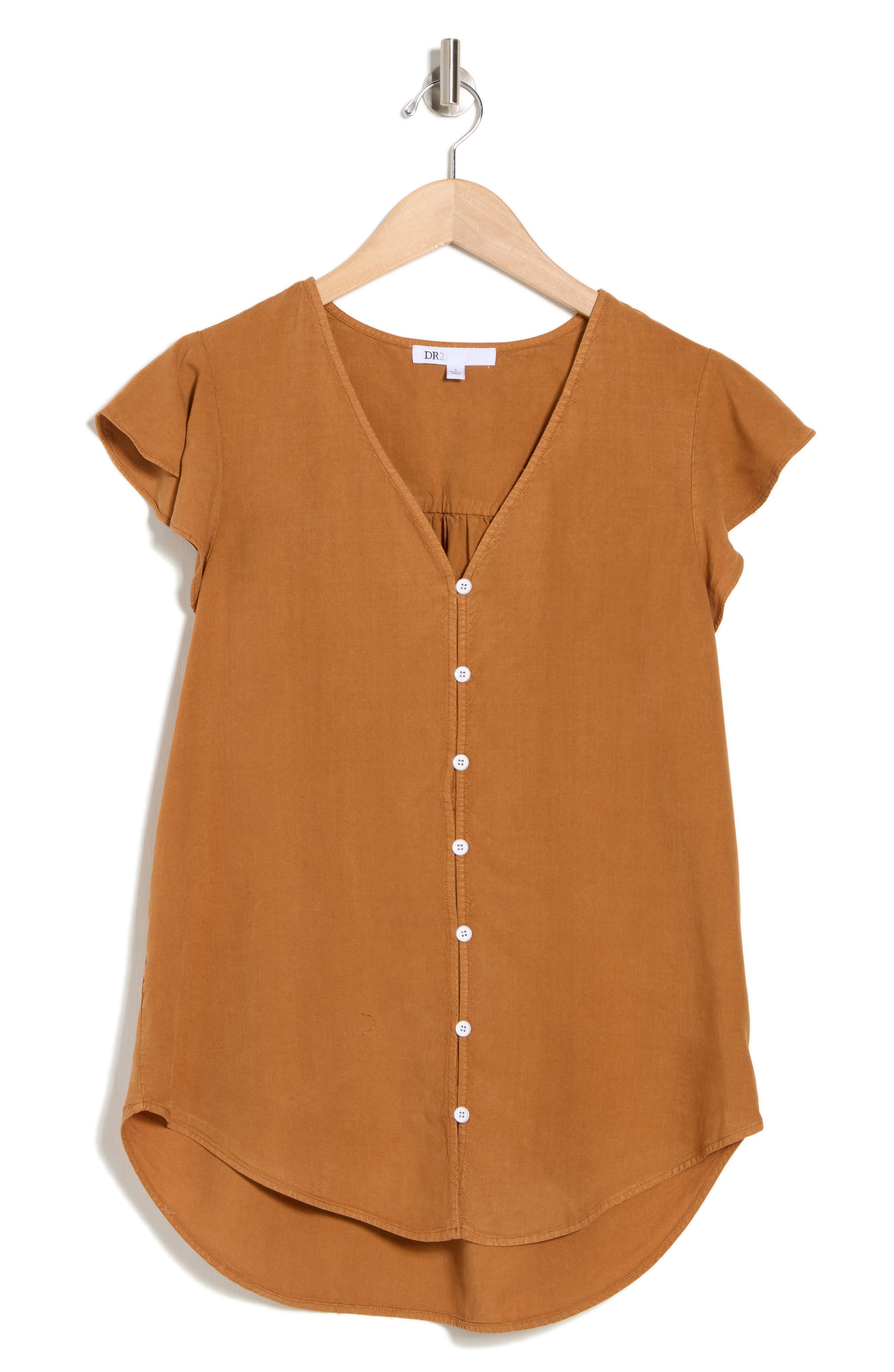 DR2 by Daniel Rainn Flutter Sleeve Button-Up Shirt (Women) | Nordstromrack