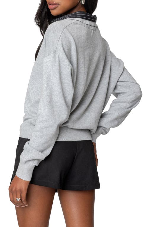 Edikted Rue Double Collared Sweater In Gray