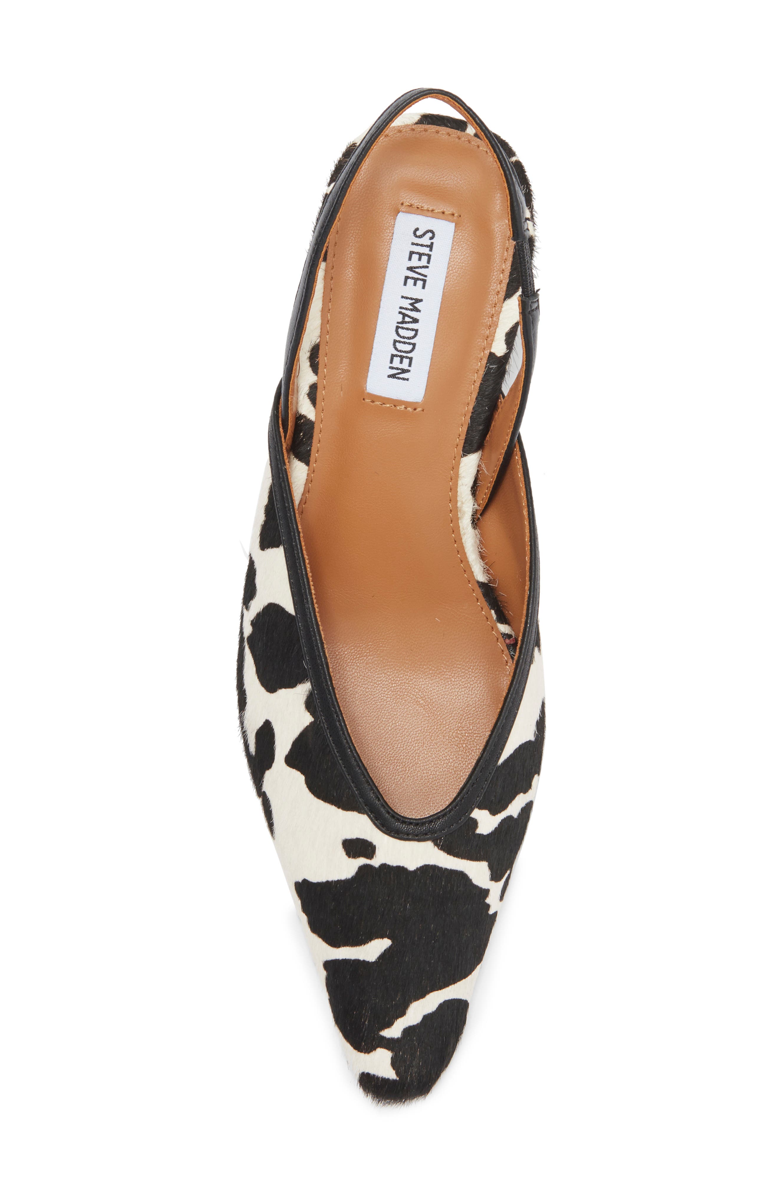 Steve Madden Haleigh Slingback Pump, Alternate, color, Black/White Calf Hair