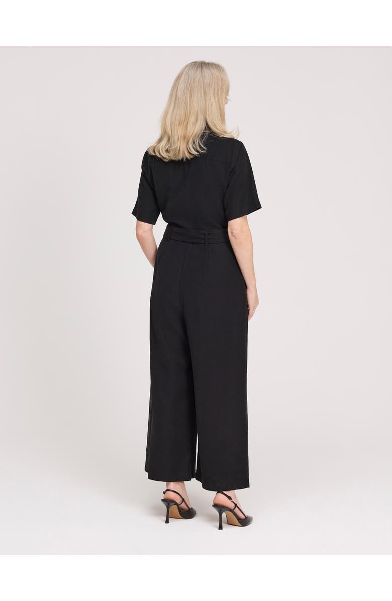 Finery London Marie Wide Leg Cropped Jumpsuit, Alternate, color, Black