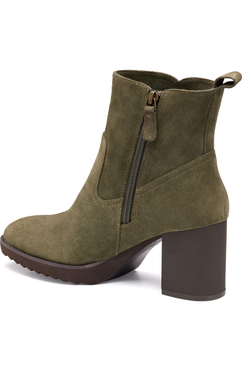 Johnston & Murphy Izzie Waterproof Platform Bootie, Alternate, color, Olive Waterproof Suede
