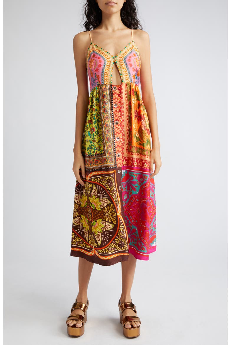 Mixed Scarves Cutout Sundress, Alternate, color, MIXED SCARVES MULTICOLOR