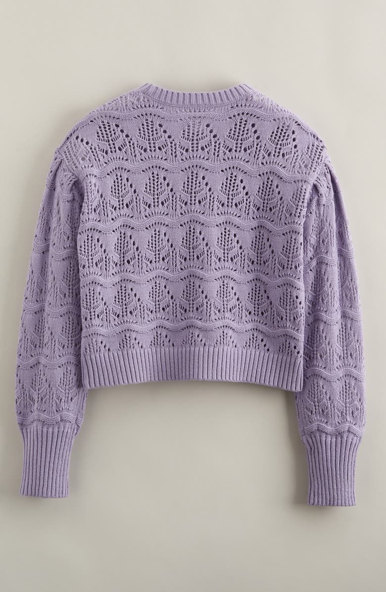 Nordstrom Kids' Pointelle Sweater, Alternate, color, Purple Heirloom