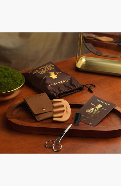Lovery Beard Tools Kit Premium Comb, Shears, Brush, Comb To-go, & Travel Pouch