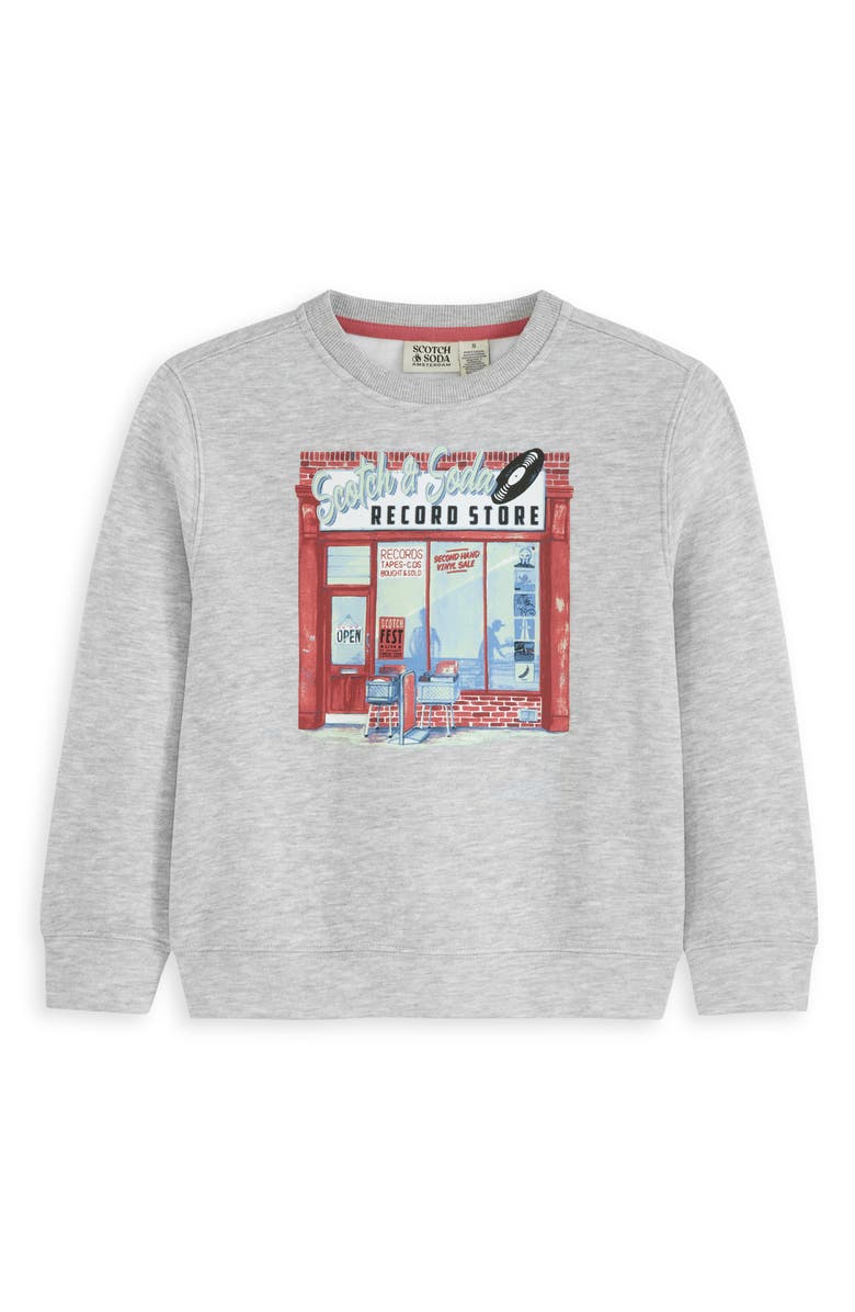 Scotch & Soda Kids' Record Store Long Sleeve Graphic T-Shirt & Short Set, Alternate, color, Light Grey