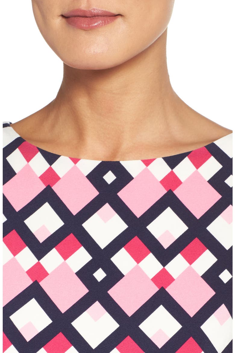 Border Print Shift Dress, Alternate, color, PINK