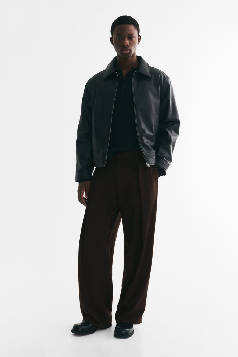 Loose-Fit Tailored Pants, Main, color, Dark brown