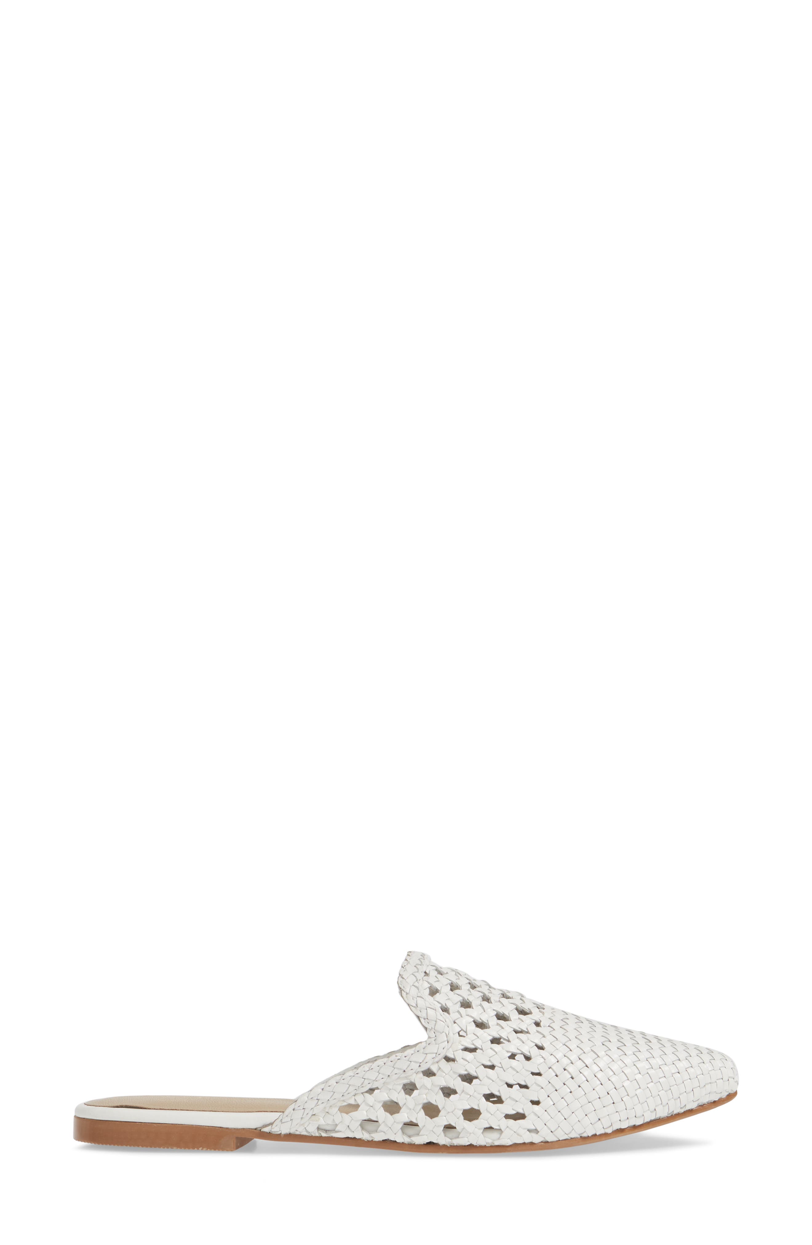 Corra Woven Loafer Mule, Alternate, color, WHITE LEATHER