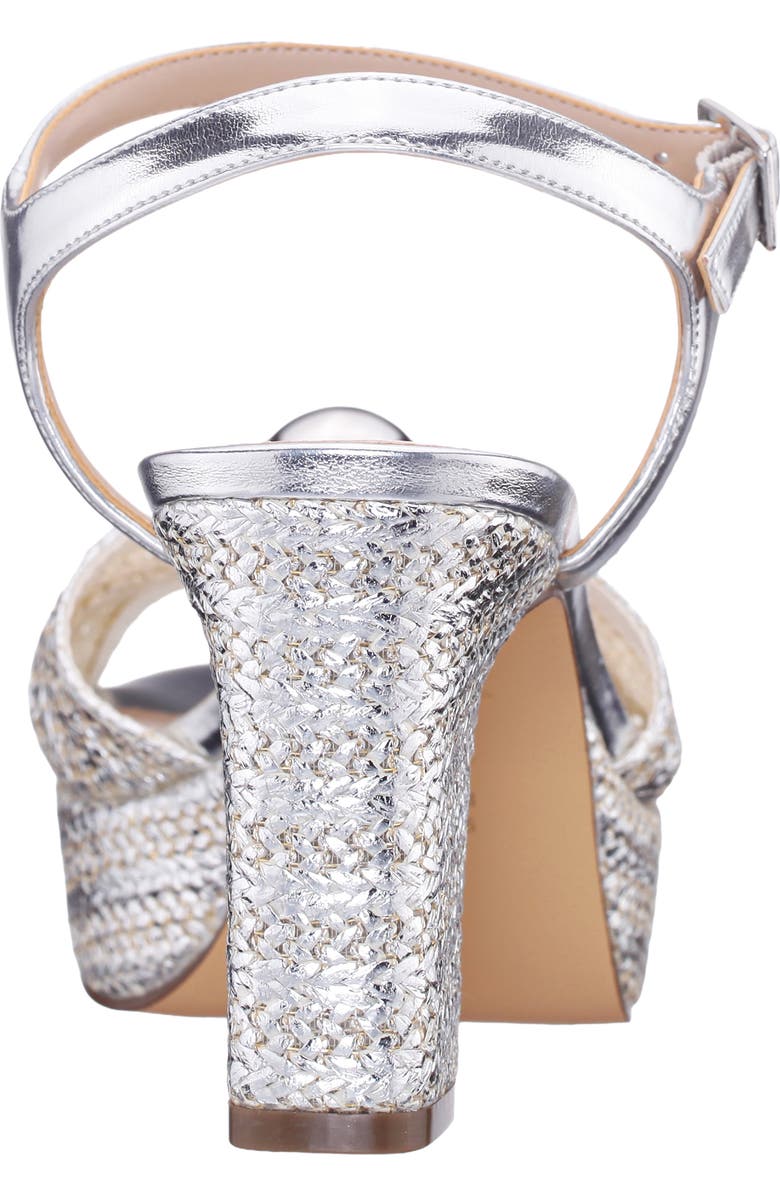Nina Metallic Block Heel Platform Sandal, Alternate, color, Silver