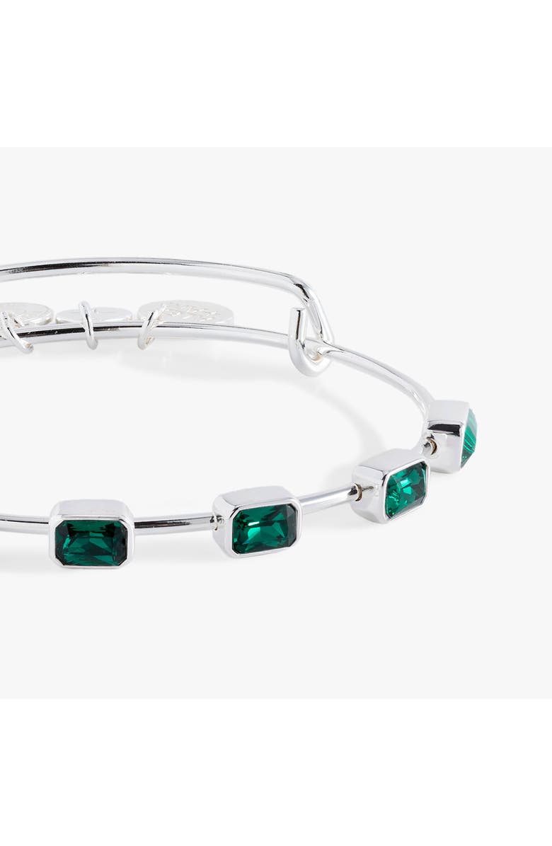 Alex and Ani May Birthstone Emerald Cut Bangle, Alternate, color, Silver