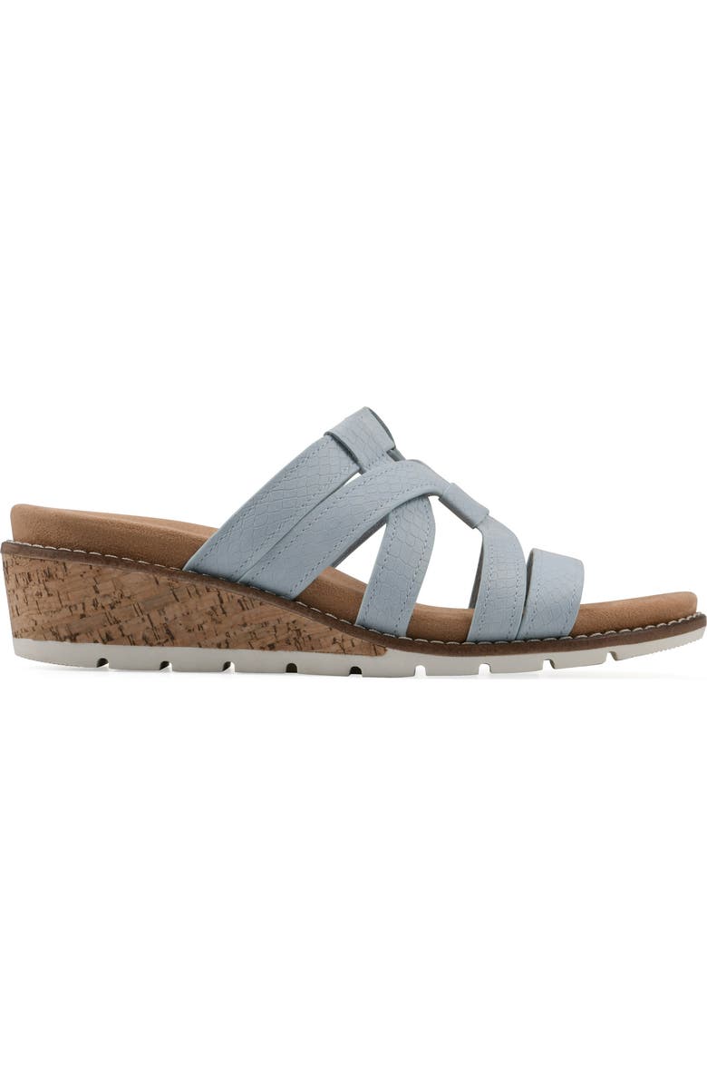 CLIFFS BY WHITE MOUNTAIN Tinisha Wedge Sandal, Alternate, color, Light Blue