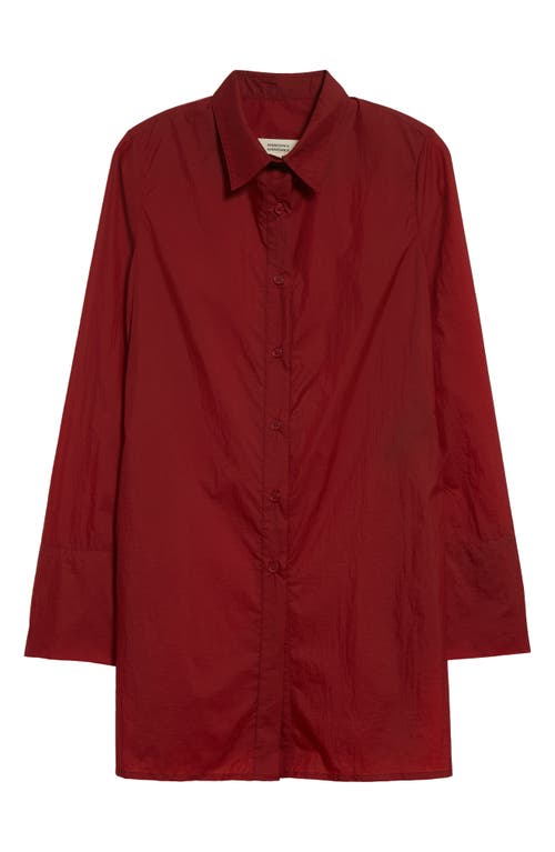 Renaissance Renaissance Jill Taffeta Button-up Shirt In Burgundy