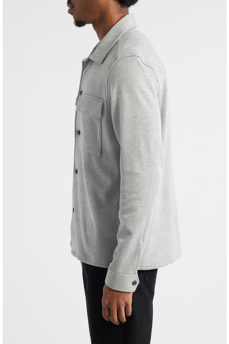 Laroy Grey Glen Check Button-Up Overshirt, Alternate, color, SOFT GREY