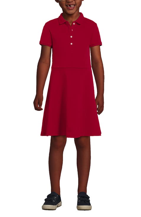 School Uniform Girls Short Sleeve Interlock Polo Dress