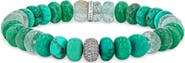 Sheryl Lowe Turquoise Mix 8mm Bead Bracelet with Diamond Donut