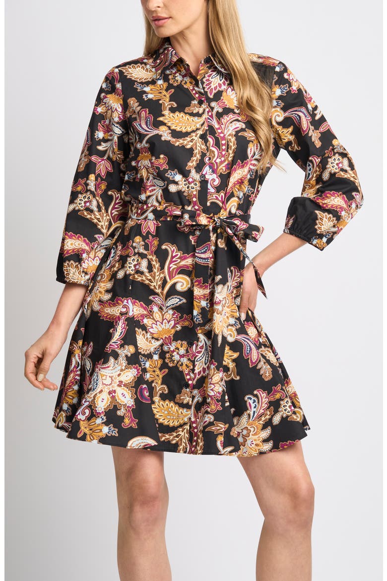 Long Sleeve Shirtdress, Alternate, color, RICH BLACK
