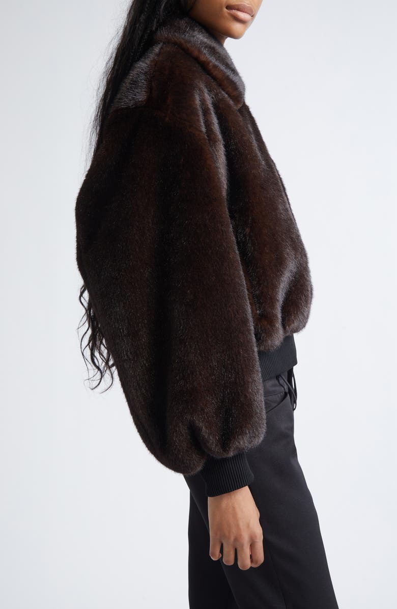 Coperni Faux Fur Bomber Jacket, Alternate, color, Brown