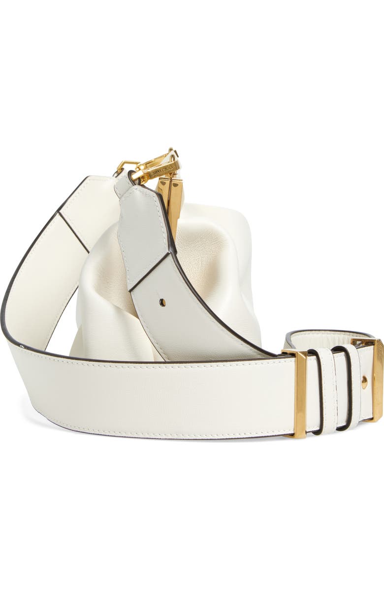 Jimmy Choo Diamond Leather Frame Clutch, Alternate, color, Latte