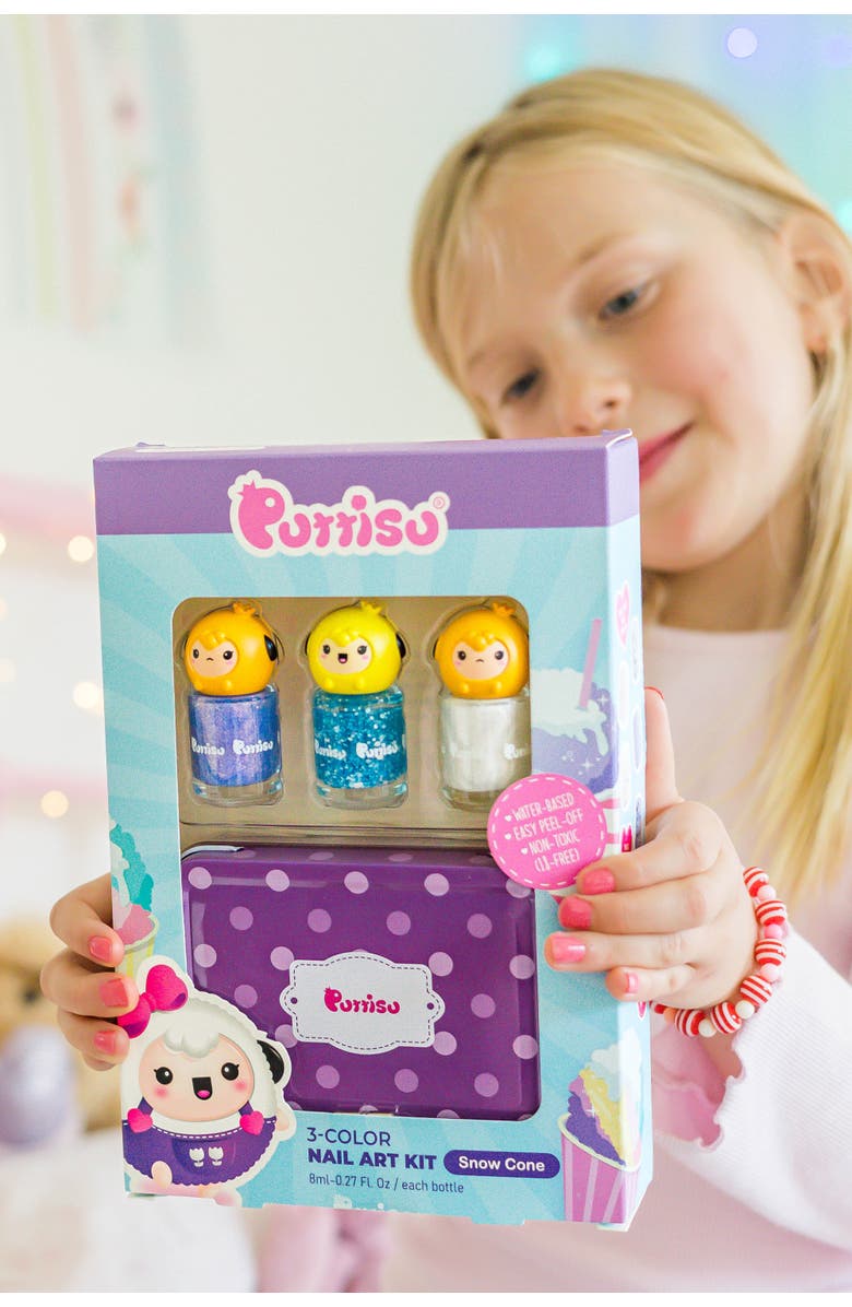 Puttisu Water Based Peel Off Kids 3 Color Nail Polish Set, Alternate, color, Snowcone