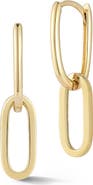 Ember Fine Jewelry 14K Yellow Gold Oval Drop Huggie Hoop Earrings