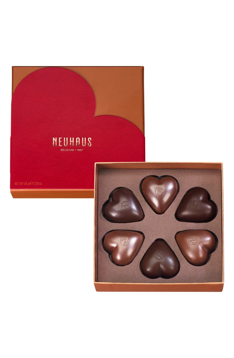 NEUHAUS Prestige 6-Piece Chocolate Heart Box, Main, color, Red