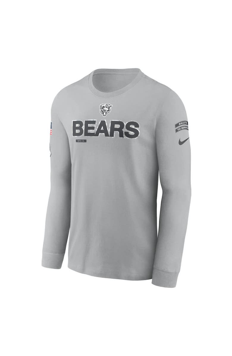 Nike Men's Nike Gray Chicago Bears 2024 Salute To Service Long Sleeve T-Shirt, Alternate, color, 